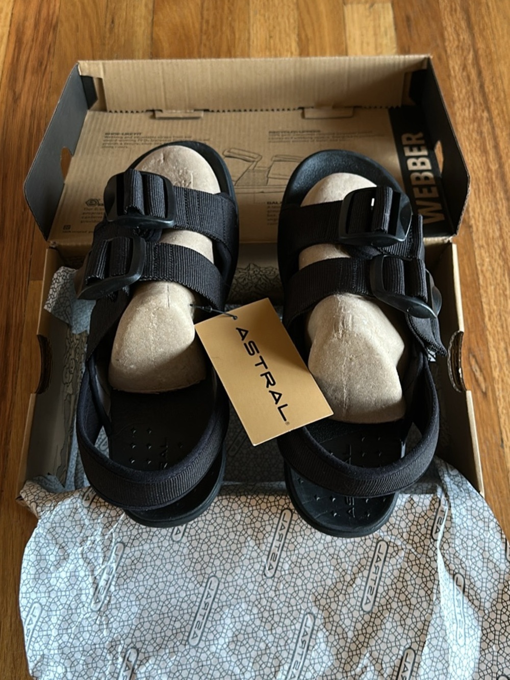 Astral Men's Black Double-Strap Comfort Sandals
